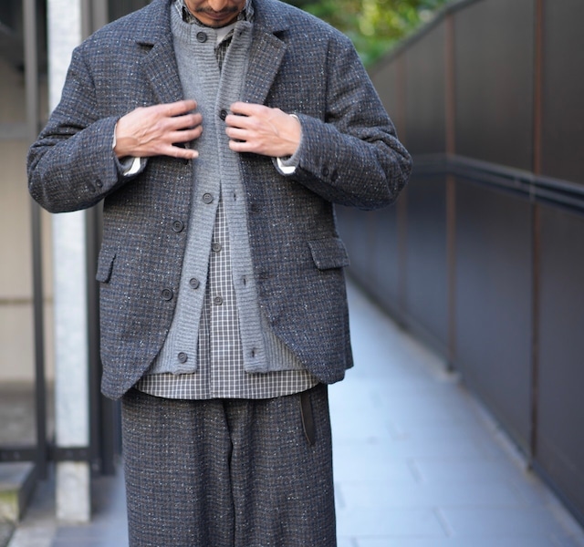 EVAN KINORI(エヴァン キノリ) / Exclusive Three Button Jacket Tweed Gun Club Check -Brown/Charcoal/Navy-