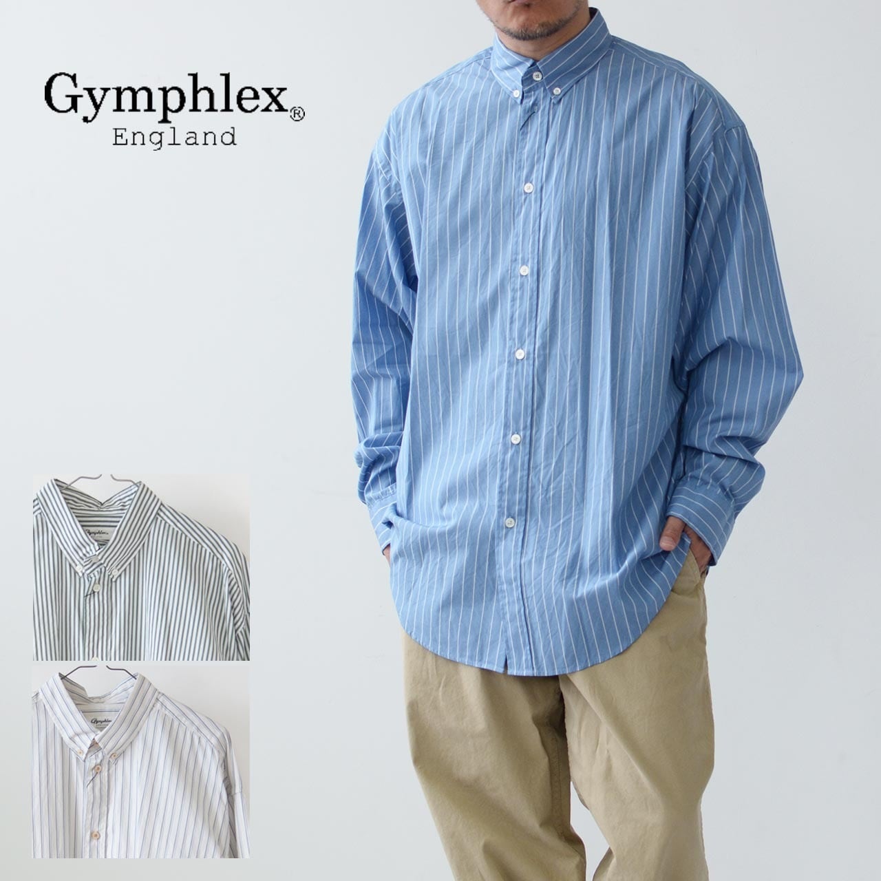 Gymphlex [ジムフレックス M B.D. SHIRT L/S [GY BMUL ボタン