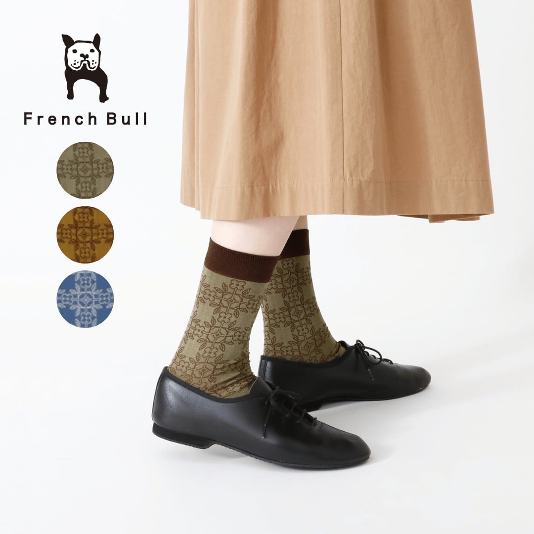 フレンチブル French Bull 靴下 ブロドリーソックス ソックス レディース 秋 冬 通年 オールシーズン ブランド 日本製 国産 綿 花柄 シック クラシカル おしゃれ かわいい プレゼント ギフト 23-25cm 11-26254 Fr125