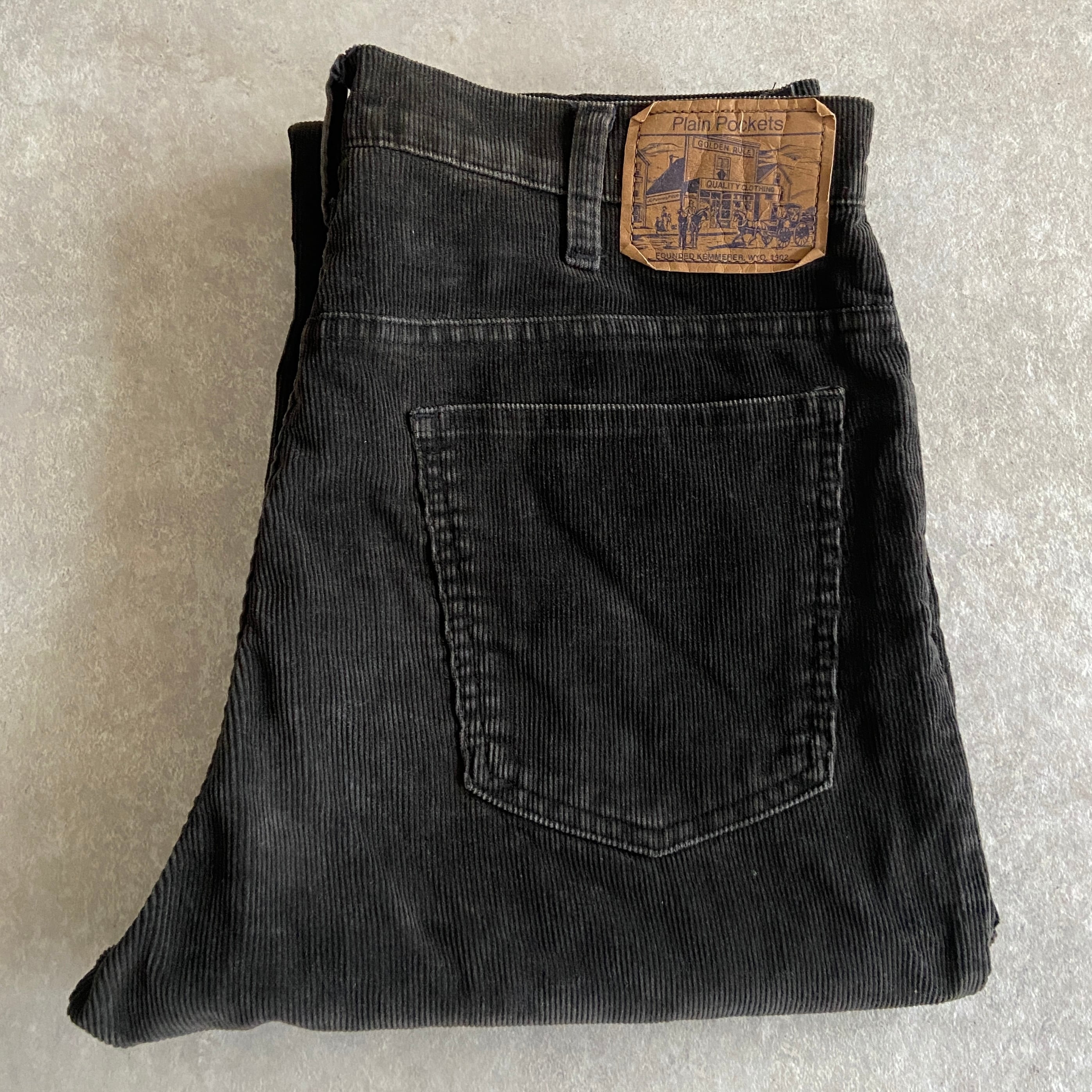 1990s Plain Pockets Corduroy Pants W34 L29 Made in USA H699
