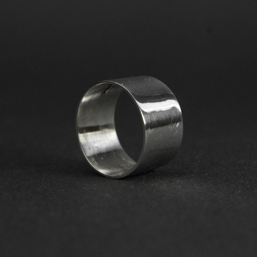 Navajo Cigar Wide Band Ring [Sterling] [ERICKA NICOLAS BEGAY] # 15