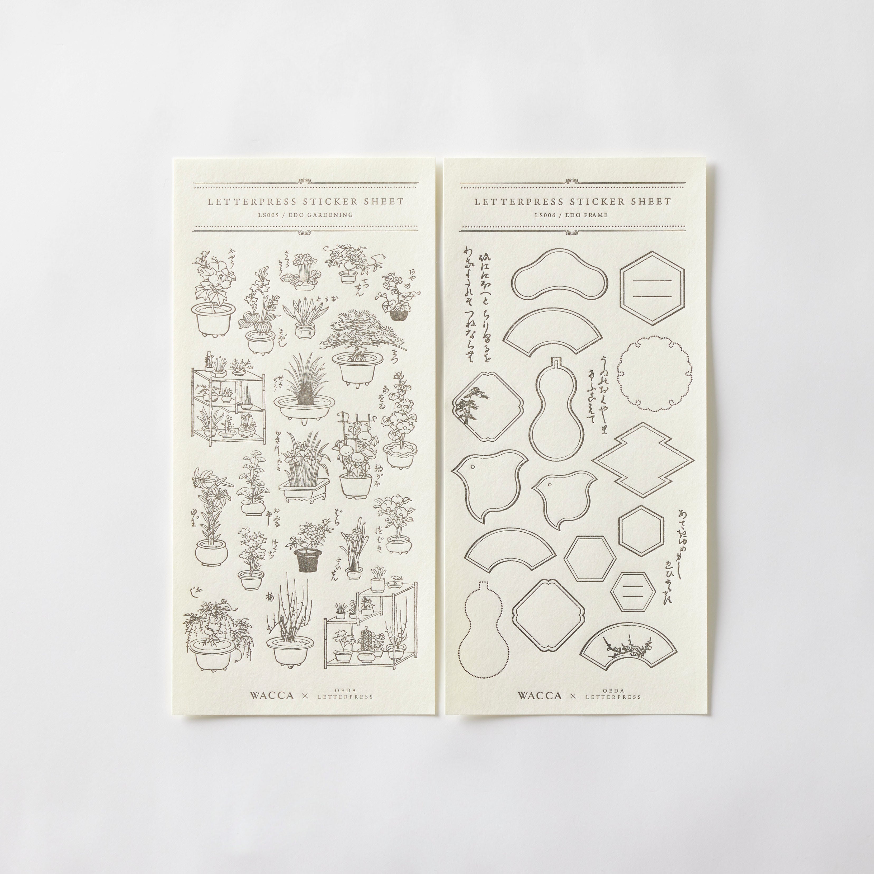 活版印刷 sticker sheet ステッカーシート WACCA x 大枝活版室 OEDA LETTER PRESS
