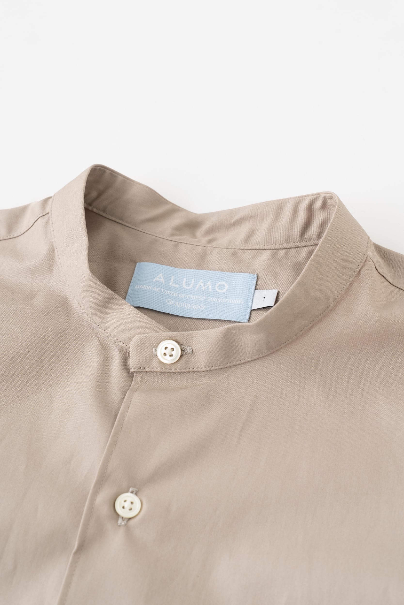 シャツ / Graphpaper / ALUMO for GP Band Collar Shirt / GREGE | Y