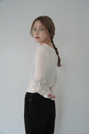 Sheer Asymmetry Tops/シアーアシンメトリートップス/Ivory