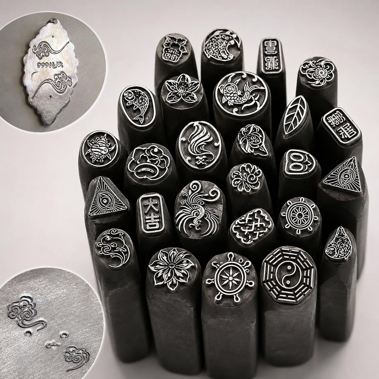 ア*ん様 K10 銀製　刻印あり　バックル 金属打刻印 オーダーメイド｜Cr12MoV合金工具鋼（SKD11相当）製