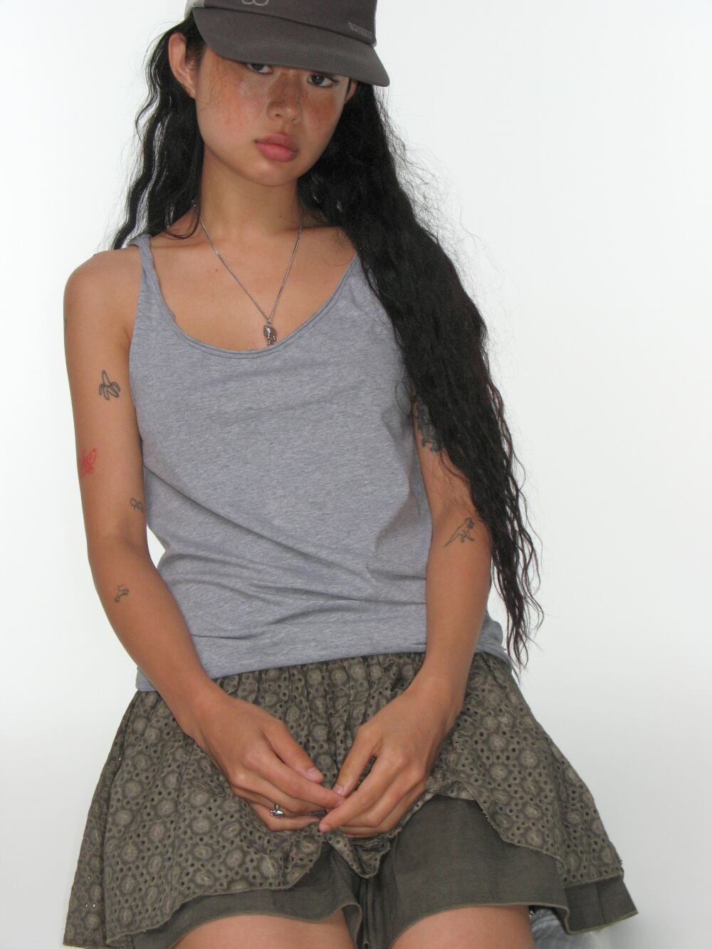 COYSEIO] FLOWER PUNCHING SKIRT BROWN 正規品 韓国ブランド 韓国通販