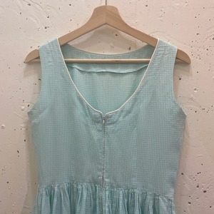 VINTAGE 50−60’s mint green gingham check dress