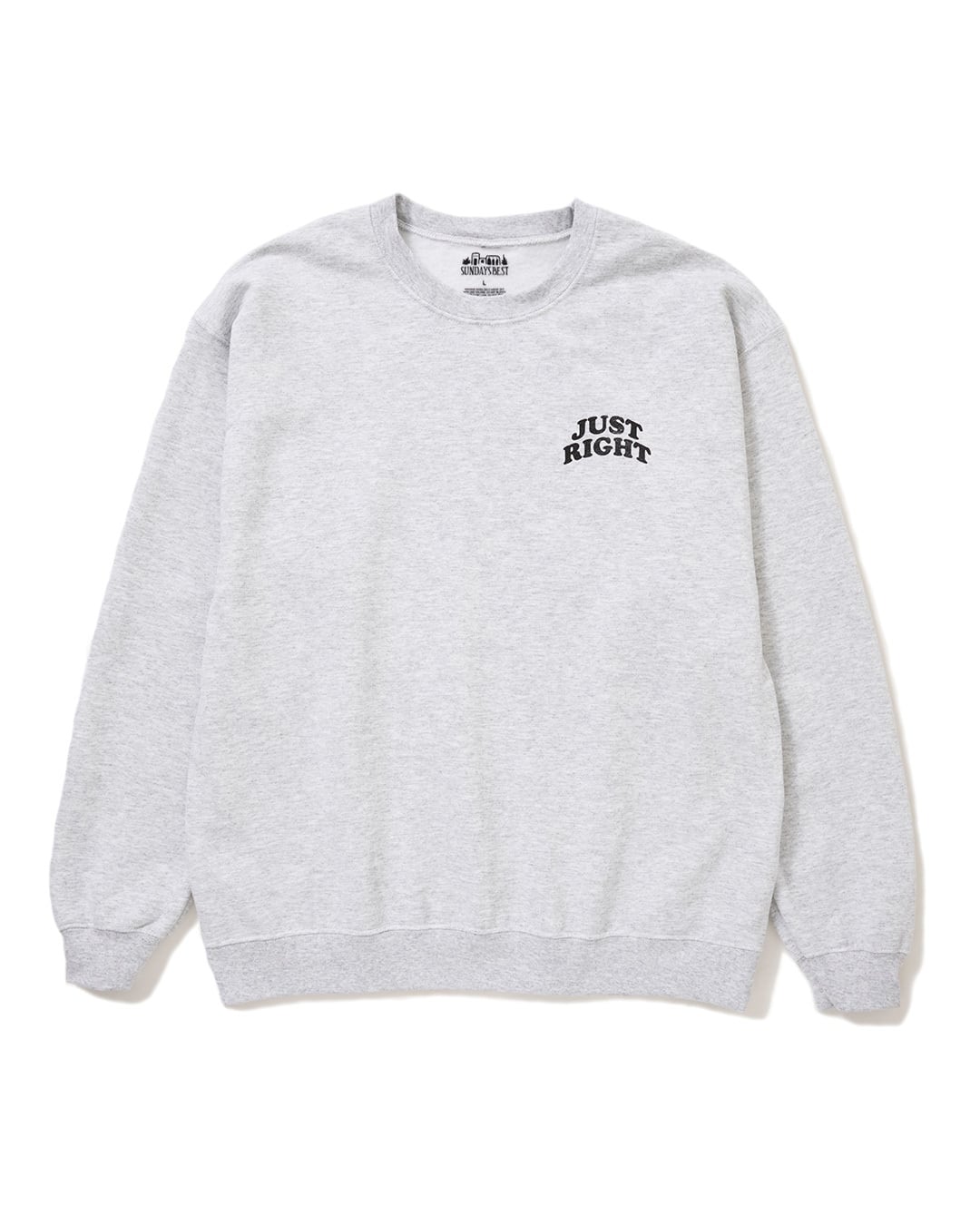 SUNDAYS BEST for Just Right “Classic Store Crew Neck” Ash | Just Right SUNDAYS BEST for Just Right “Classic Store Crew Neck” Ash | Just Right