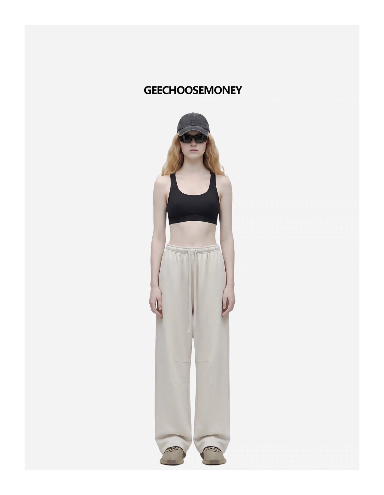 GEECHOOSEMONEY ベーシックワイドストレート スウェットパンツ