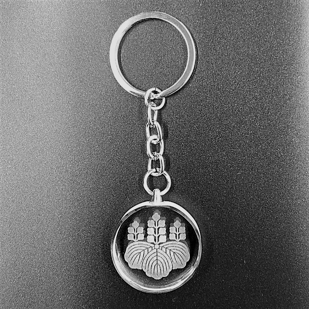 商売繁盛】豊臣秀吉 レーザー硝子のキーホルダー | グリーミングハウス