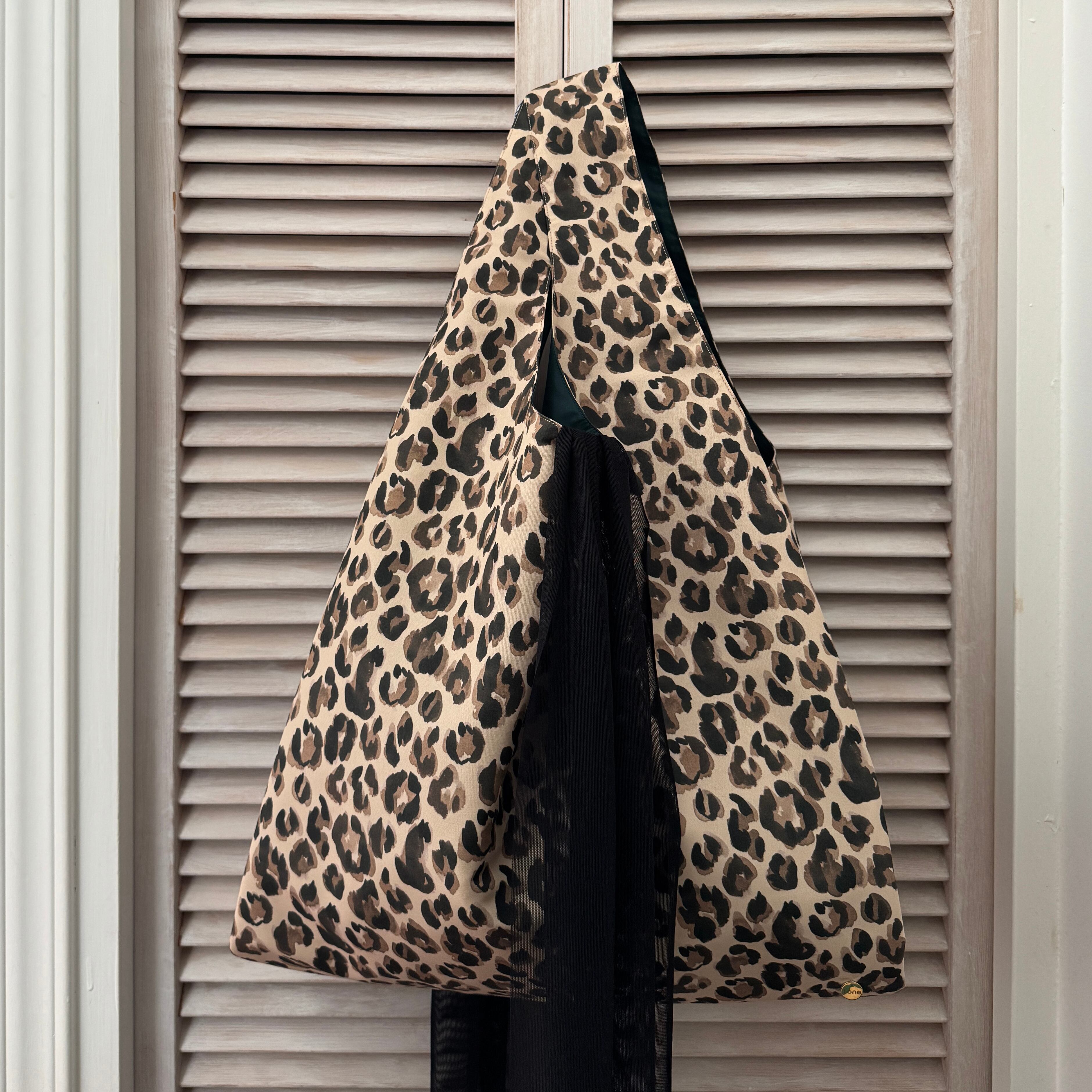 リボンバッグ L (leopard)