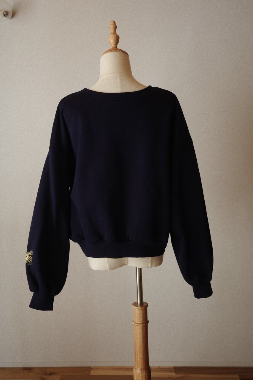 osrs original ］2way puff sleeve sweat / Navy ○完売次第終了