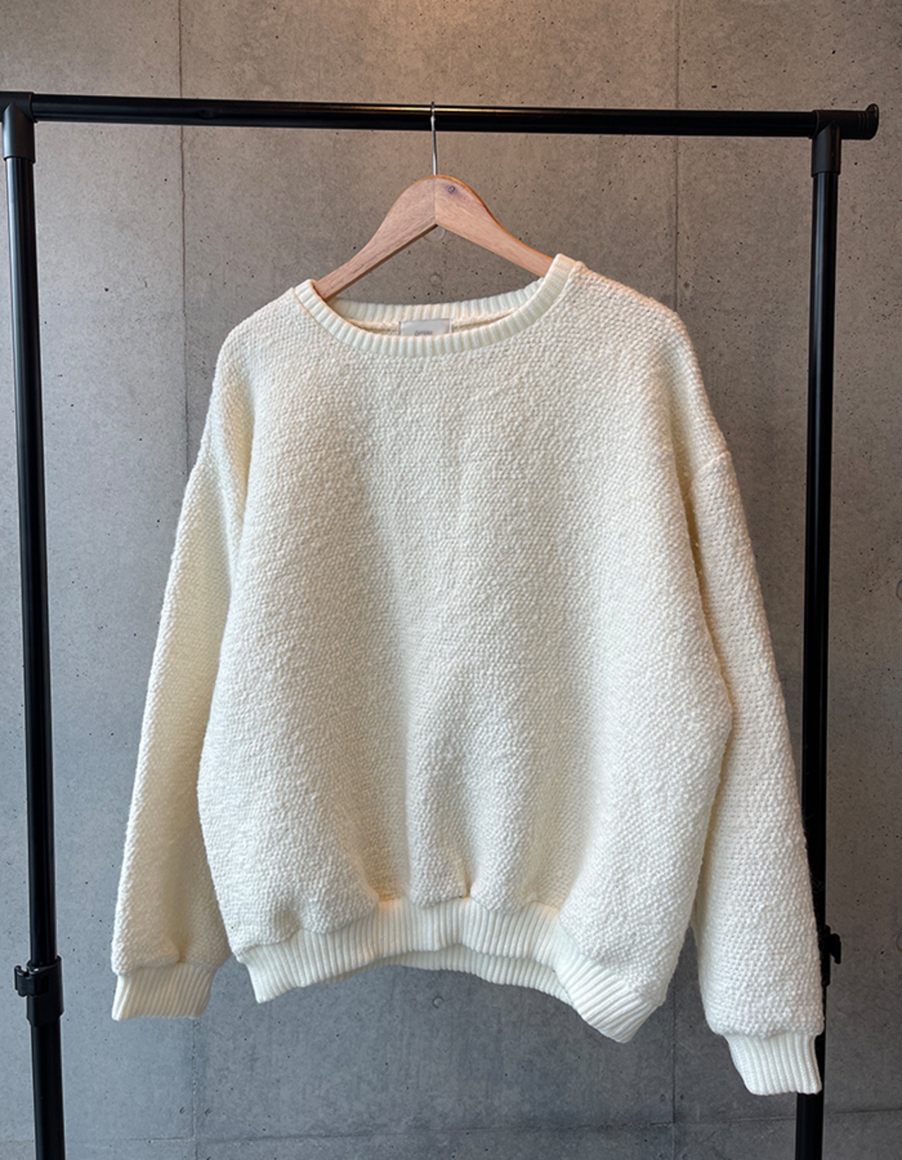 【SALE】Honey-pattern Wool Sweat_Ivoryのみ