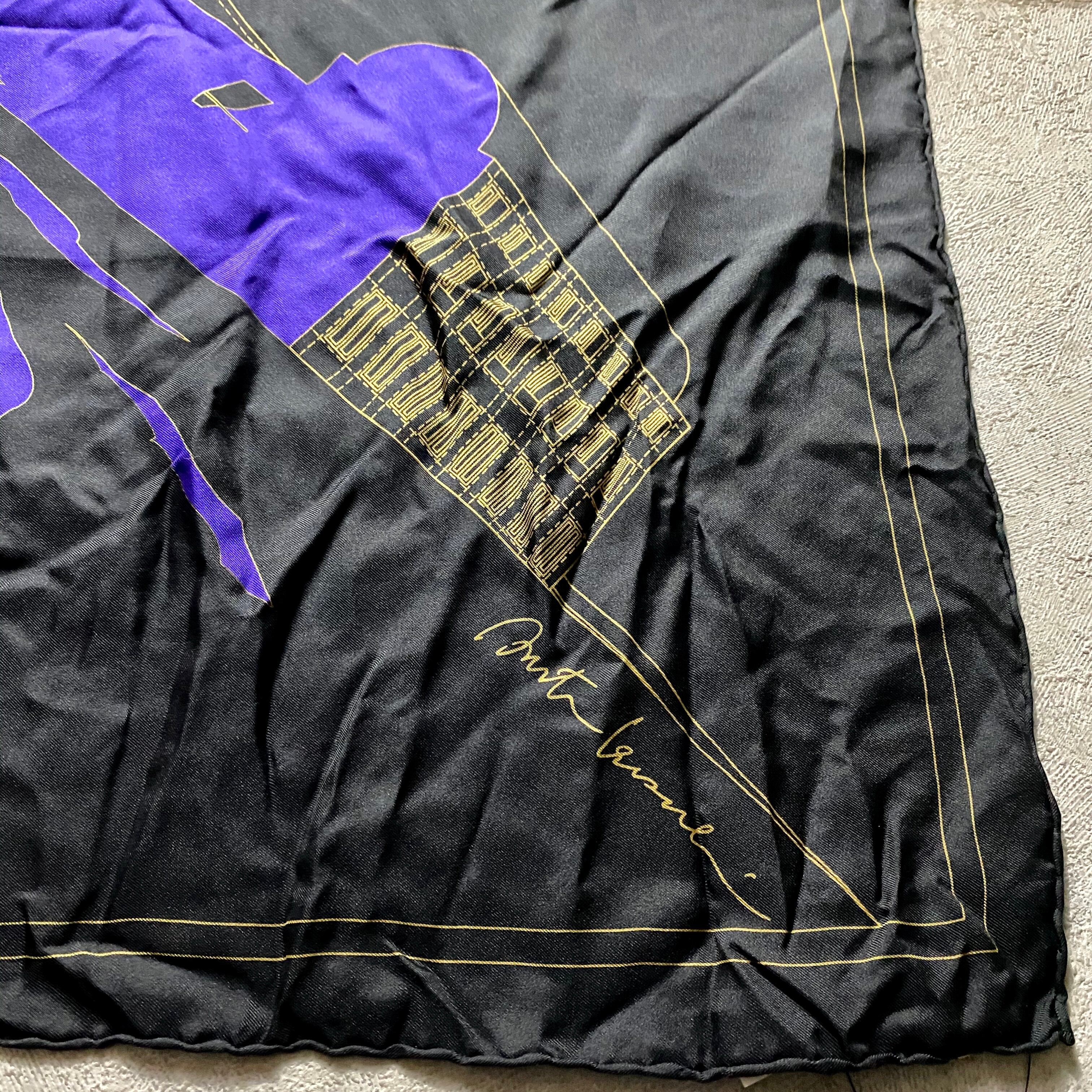 LOUIS VUITTON black silk scarf | NOIR ONLINE
