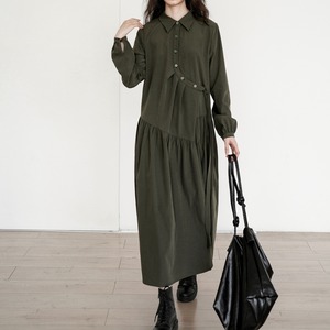 button curve shirt one-piece　J00208