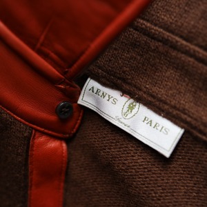 00s Vintage ARNYS Leather Collar Knit