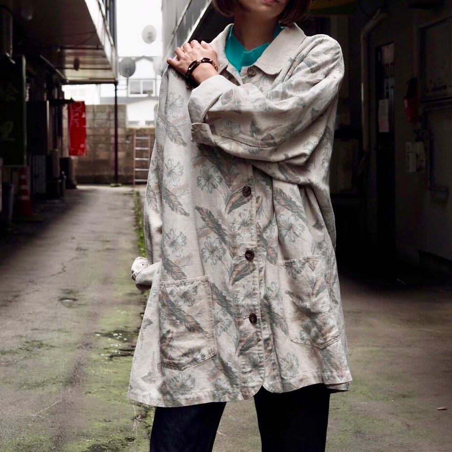 Eddie bauer all over print linen jacket L