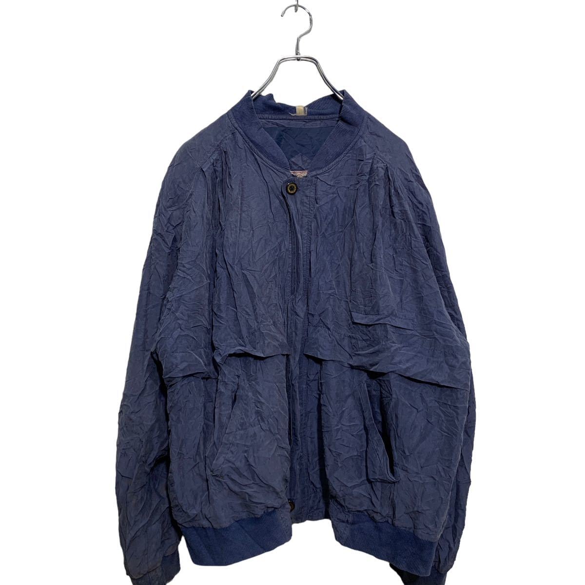 OOPS ジップアップ ナイロンジャケット L ネイビー 無地