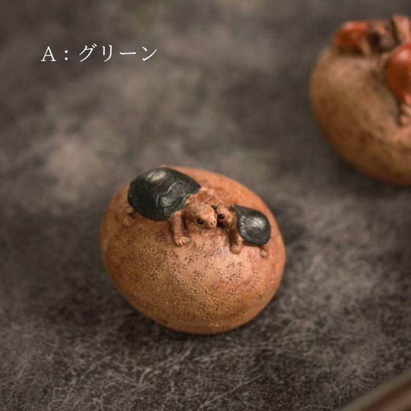 親子亀 置物 風水 亀 オブジェ 卓上置物 インテリア かわいい ミニ置物