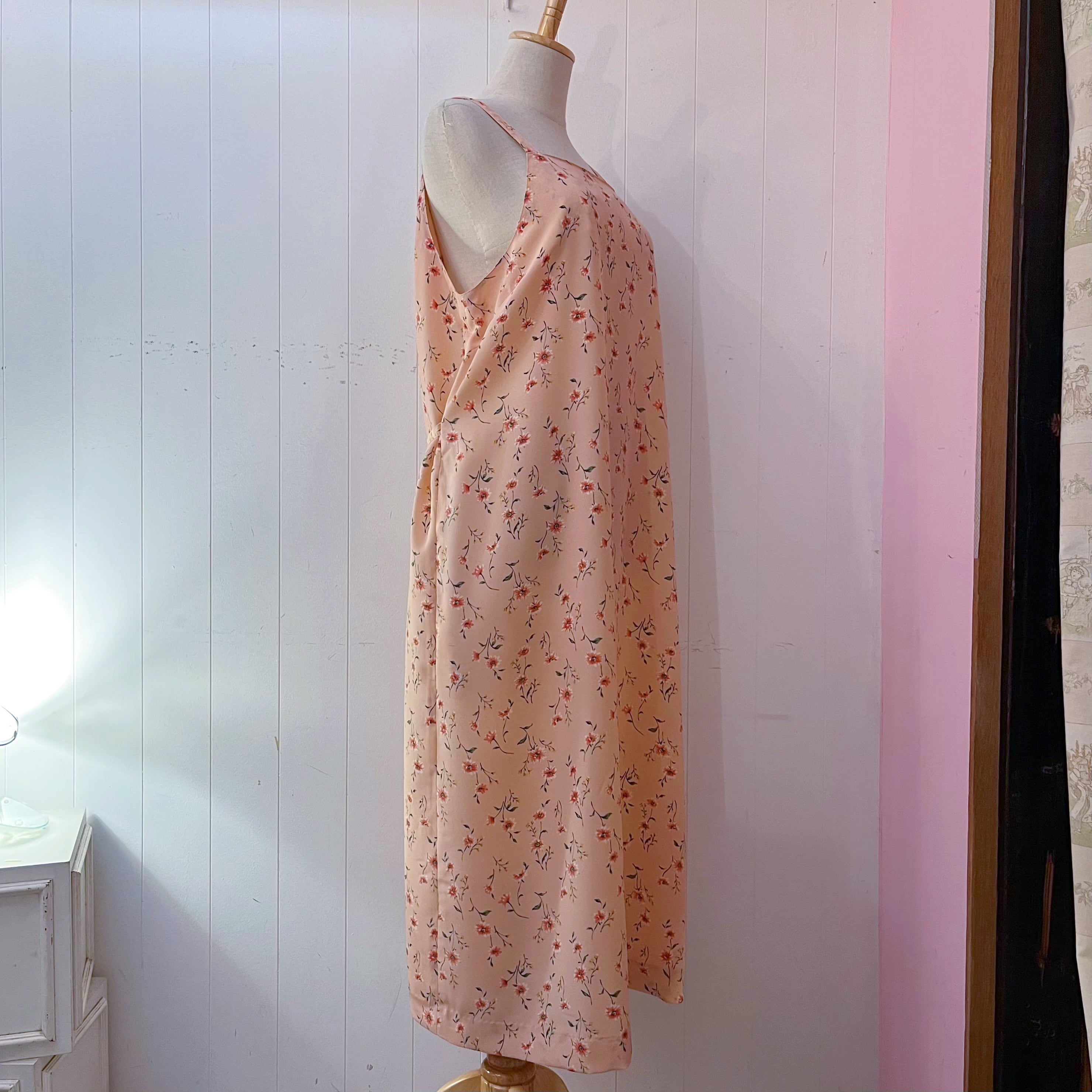 pink flower apron one-piece