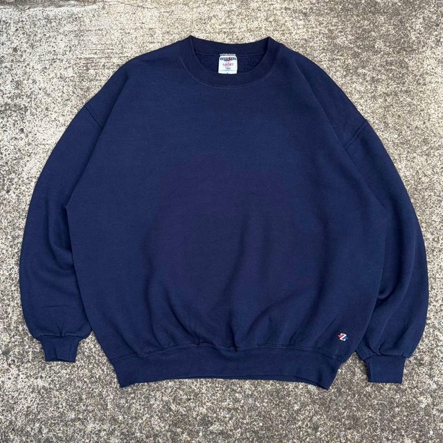 【XXLサイズ】USA製 90's JERZEES ロゴ刺繍入り 無地 ボックスシルエット 古着 スウェット