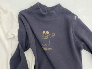 【Butter cup】チアアップ リブT（80–120cm）チャコール 2025冬