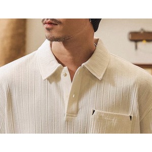 Textured polo chest pocket shirt 1403
