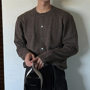 ベーシックシンプルケーブルニットカーディガン　997