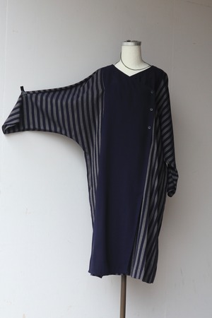 stripe wool one-piece - made in Italy