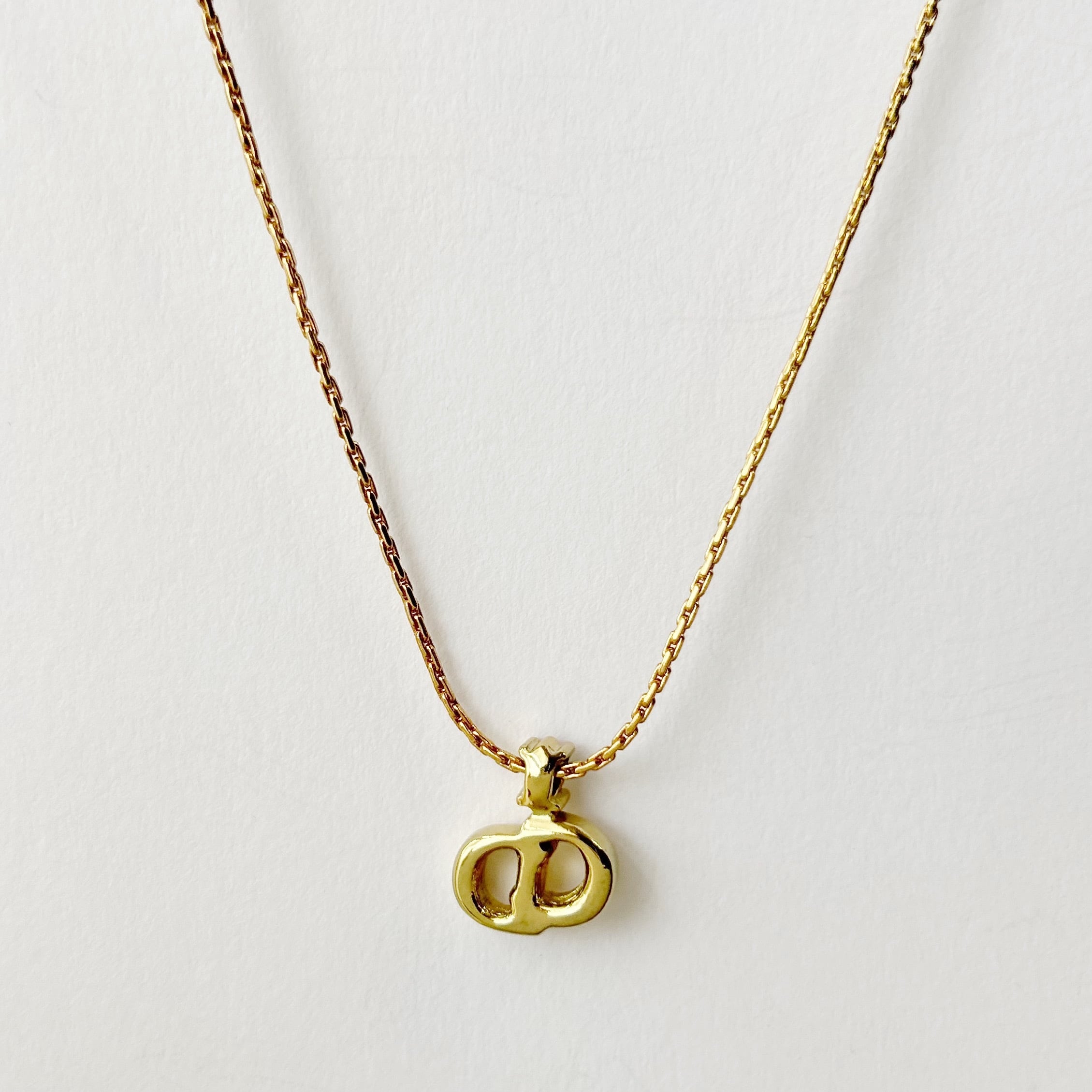 N7169】Christian Dior one stone logo necklace/クリスチャン