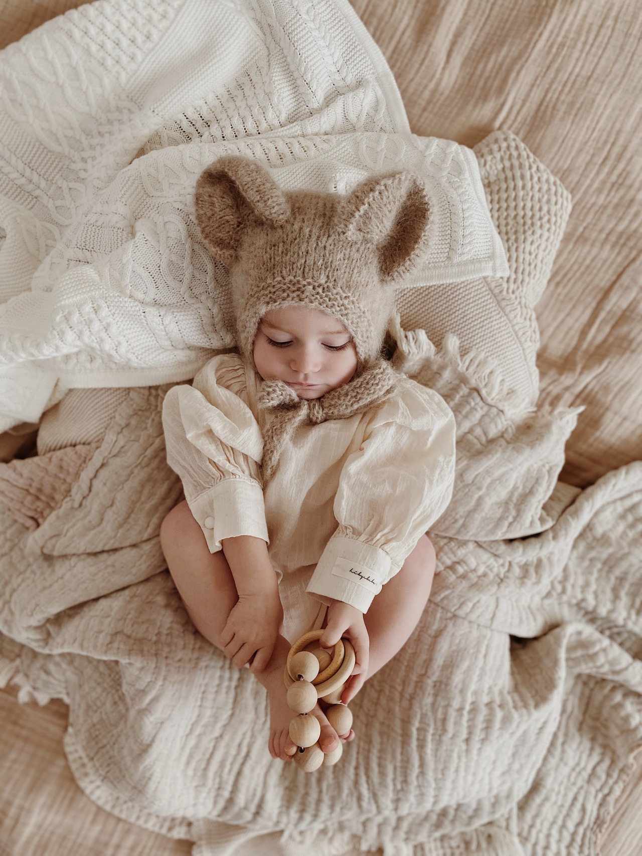 【即納 12/24M-2/4Y】KIDDY STUFF / KOALA HAT LIGHT BEIGE