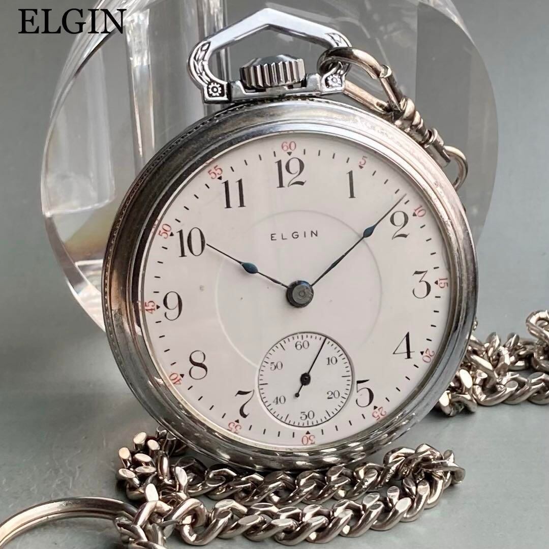 不動品】エルジン ELGIN アンティーク 懐中時計 1950年代 手巻き ...