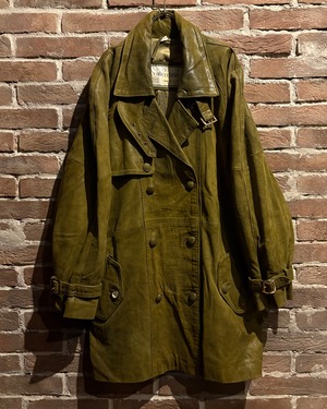【Caka act3】“VALENTINO” Trench Detail Half Leather Coat