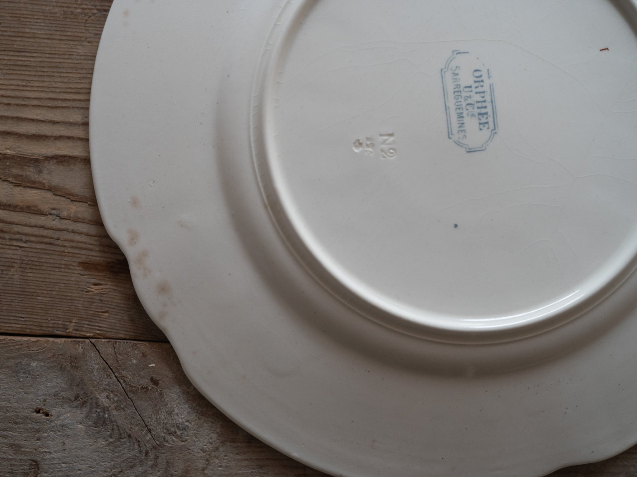 サルグミンヌ 青が爽やかなプレート(1枚のみ) フランスアンティーク