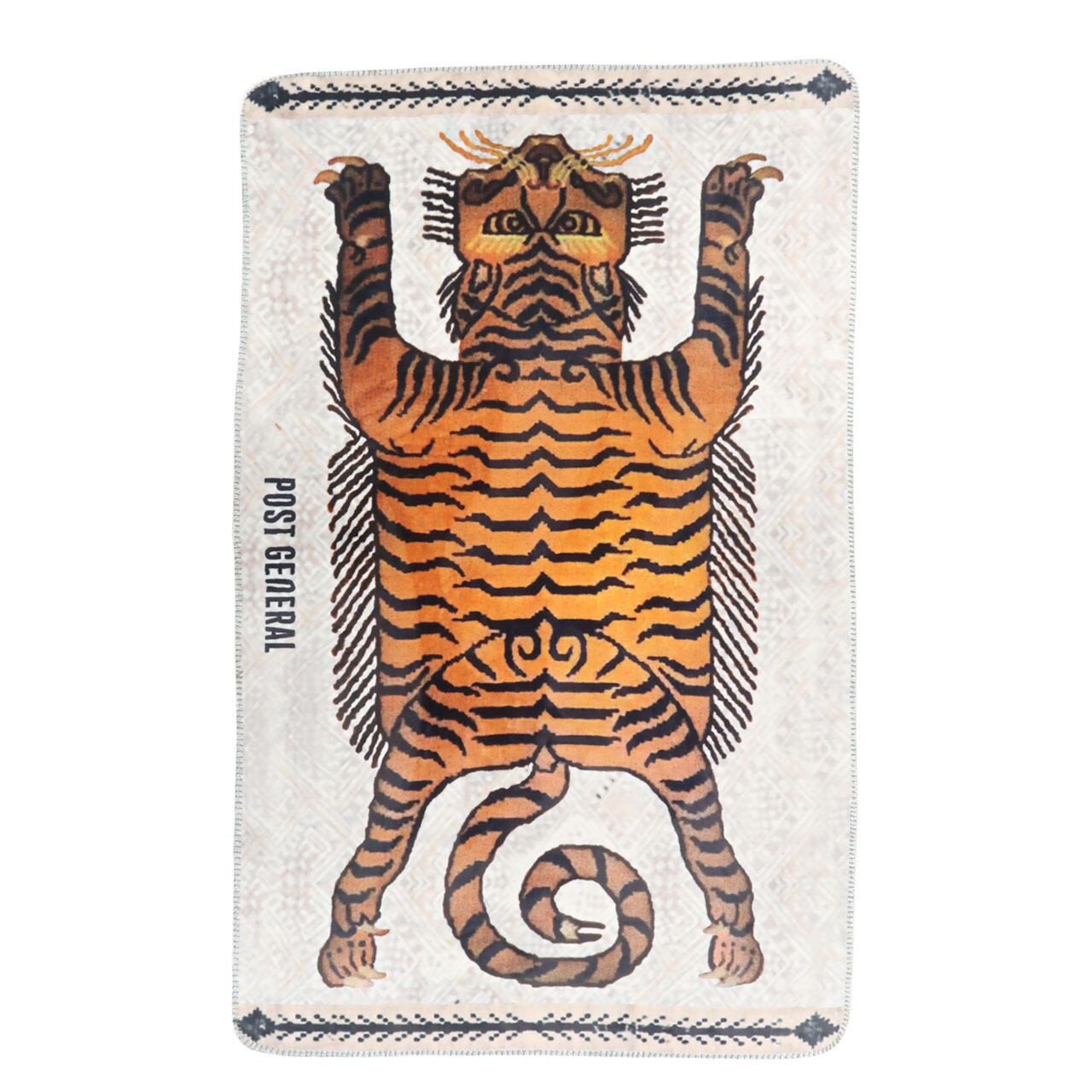 フランネル フリースブランケット - TIGER シングルサイズ 寝具 防寒 寒さ対策 あたたかい かわいい ひざ掛け 暖房 オシャレ タイガー 節電