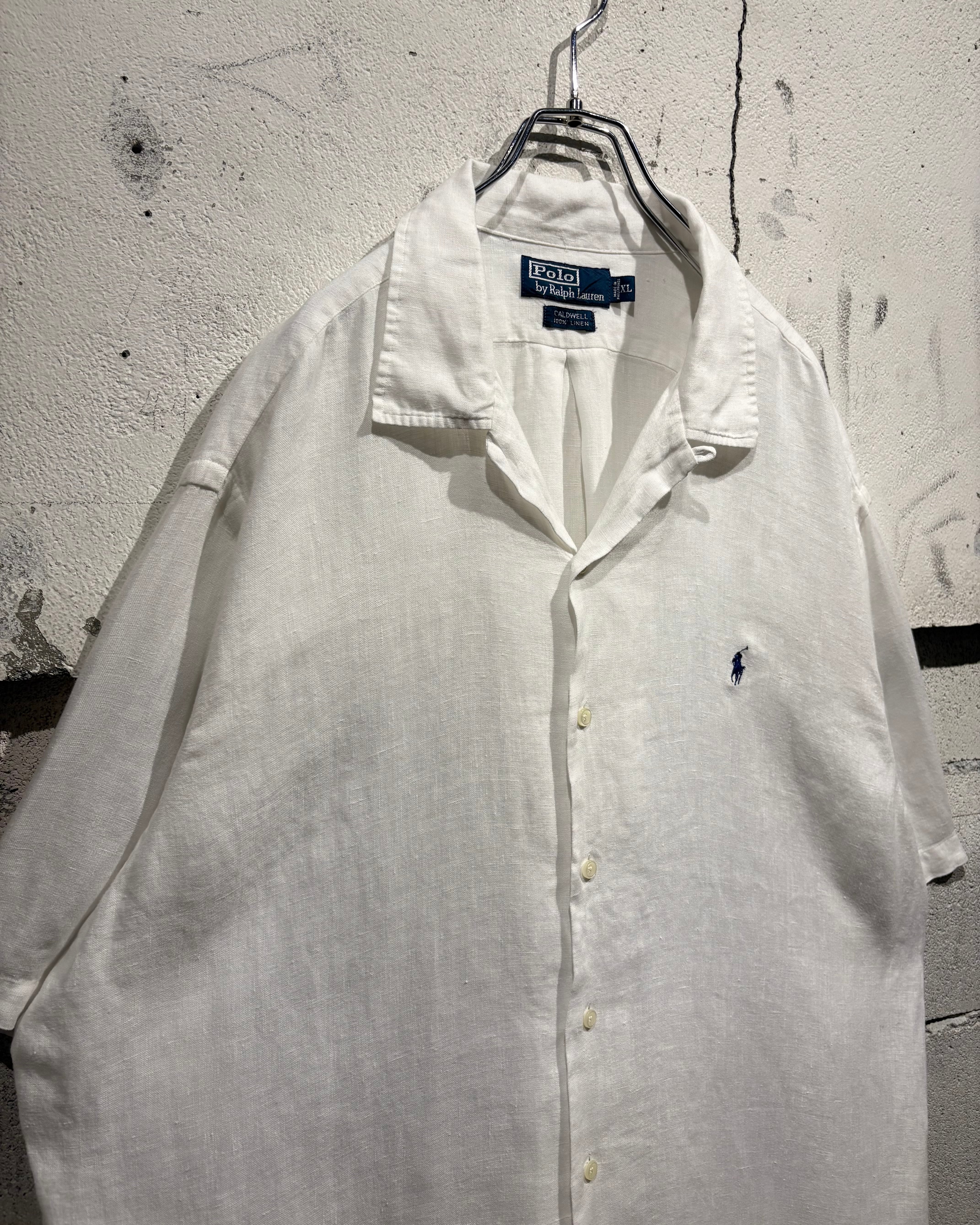 Caka otto】90's“Polo by Ralph Lauren”“CALDWELL” Vintage S/S Linen