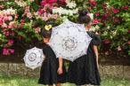 Lsize【即納/送料無料】レース刺繍傘［撮影小物］