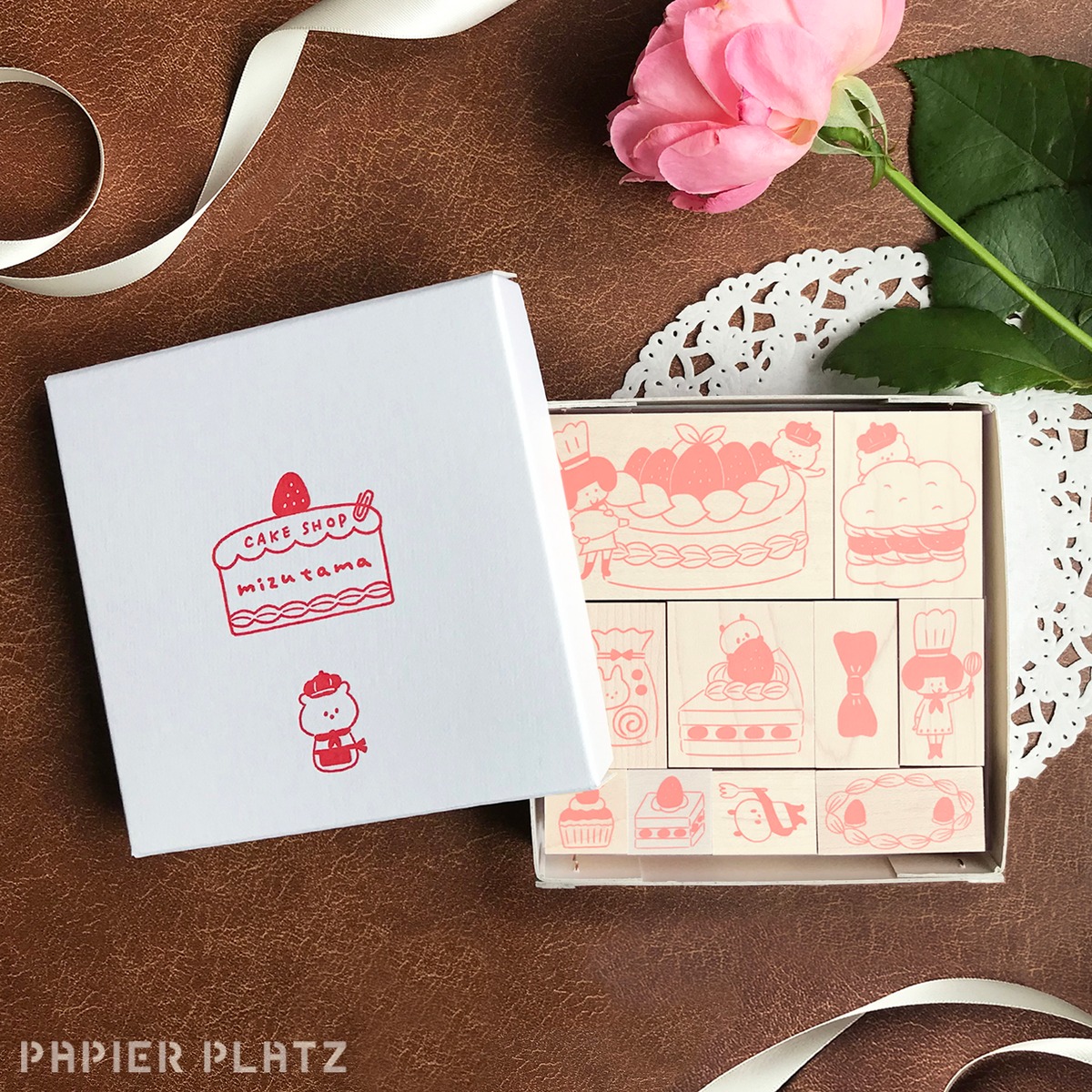 mizutama ラバースタンプセット CAKE SHOP mizutama 242148 パピアプラッツBASE店