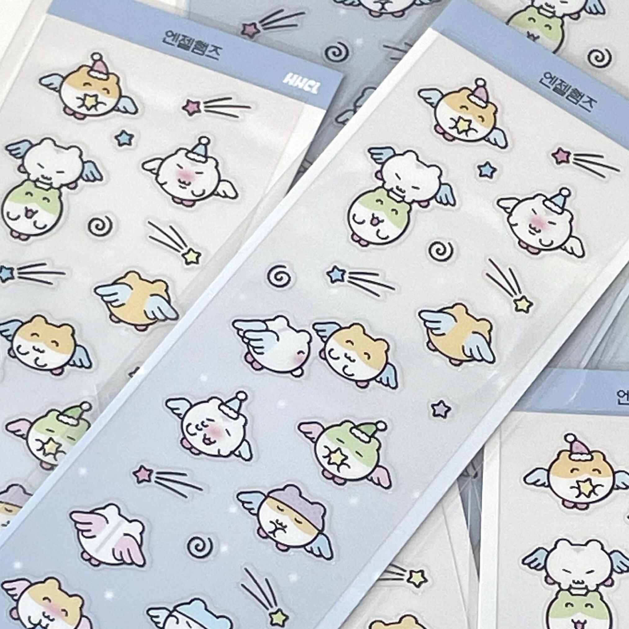 HEEHEECLUB] エンジェルハムズ ミニ クリア ステッカー | moim - 韓国