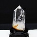 水晶 六角柱 虹入り 水晶 ポイント 台座付属 置物 原石 一点物 152-4527