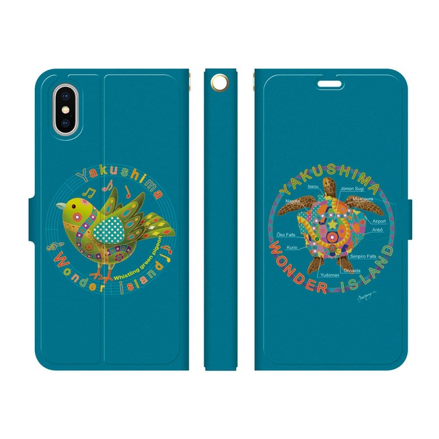 【iPhone 手帳型スマホケース】YAKUSHIMA WONDER ISLAND ブルー