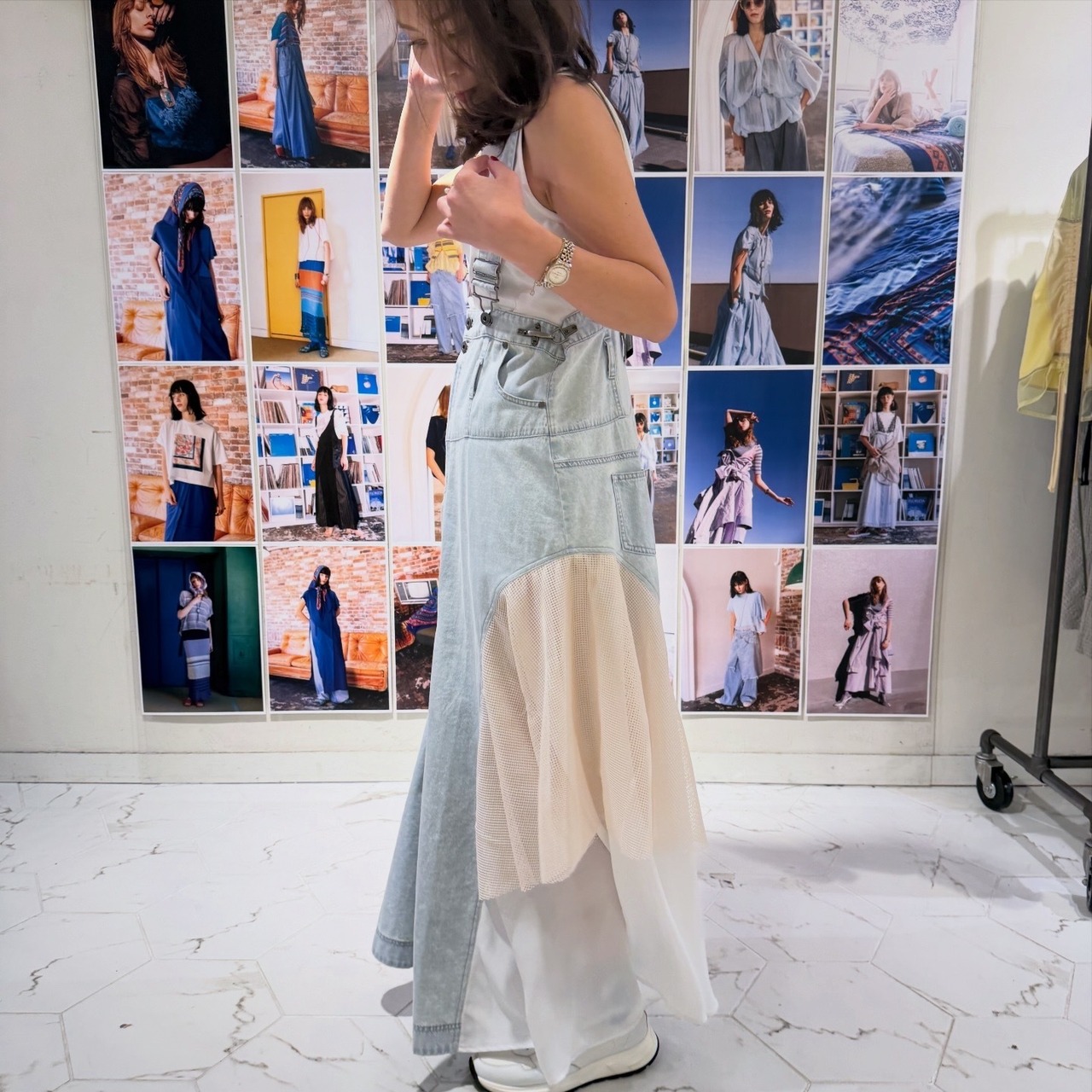 アウラアイラ AULA AILA 2WAY 3FABRIC JUMPER SKIRT