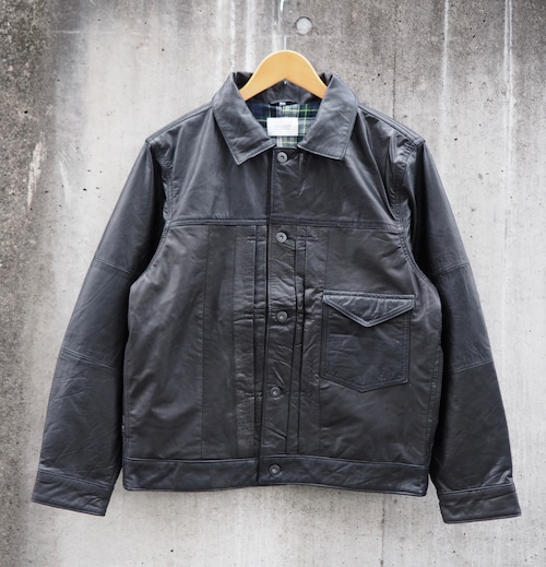 3POCKET 1st LEATHER JKT (BLACK Button)