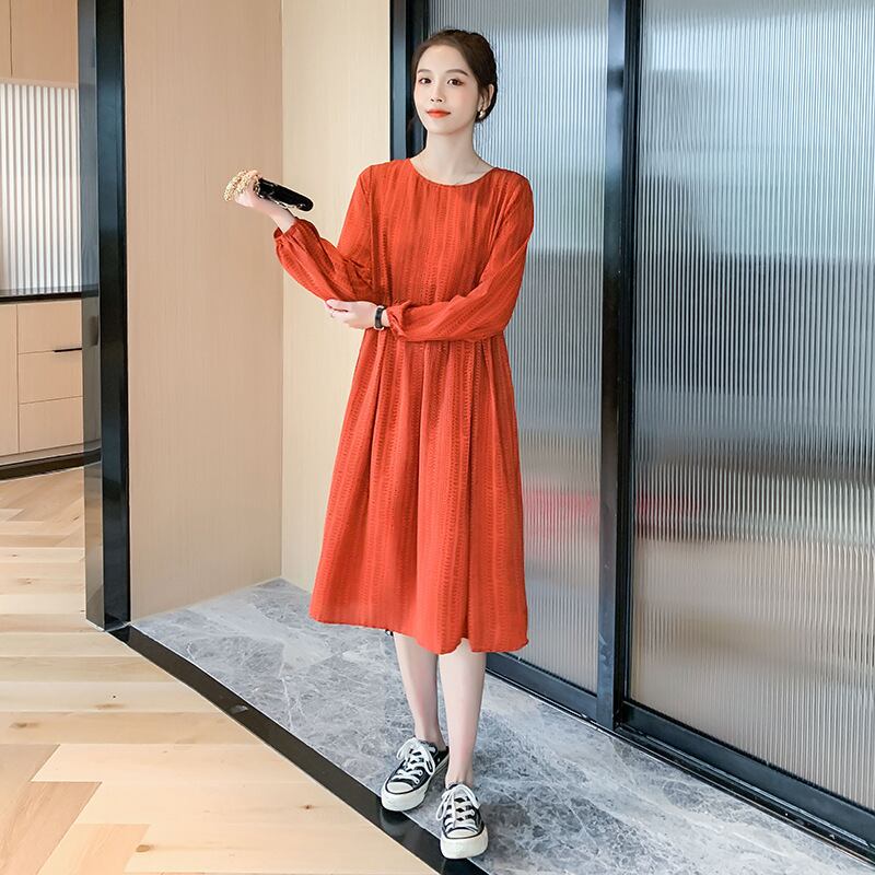 【新作】【送料無料】 マタニティウェア2020秋と冬の新しいファッションシフォンカラードレス、トレンディな母親のミドルレングス産後の看護ドレス-アリババ オータム 秋物 ウィンター 冬物 expec252261459502