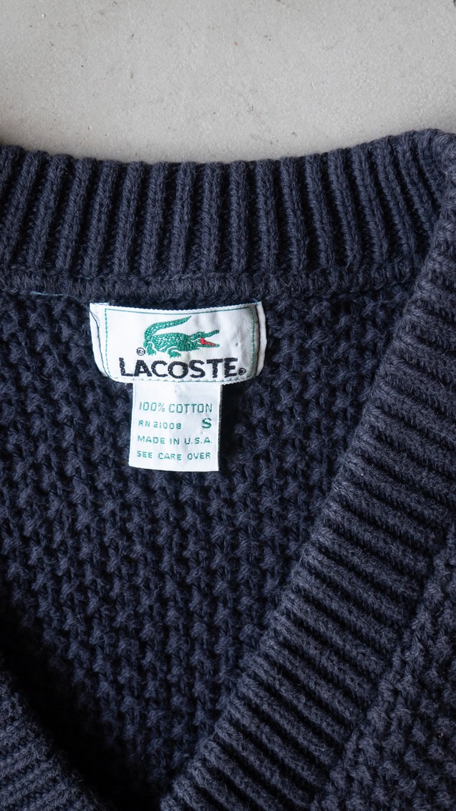 "IZOD LACOSTE" 1980s Cotton V-neck knit
