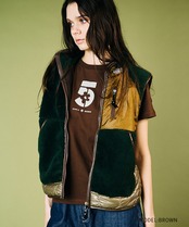 5ロゴプリントコンパクトTシャツ (BROWN)　CQ-49005