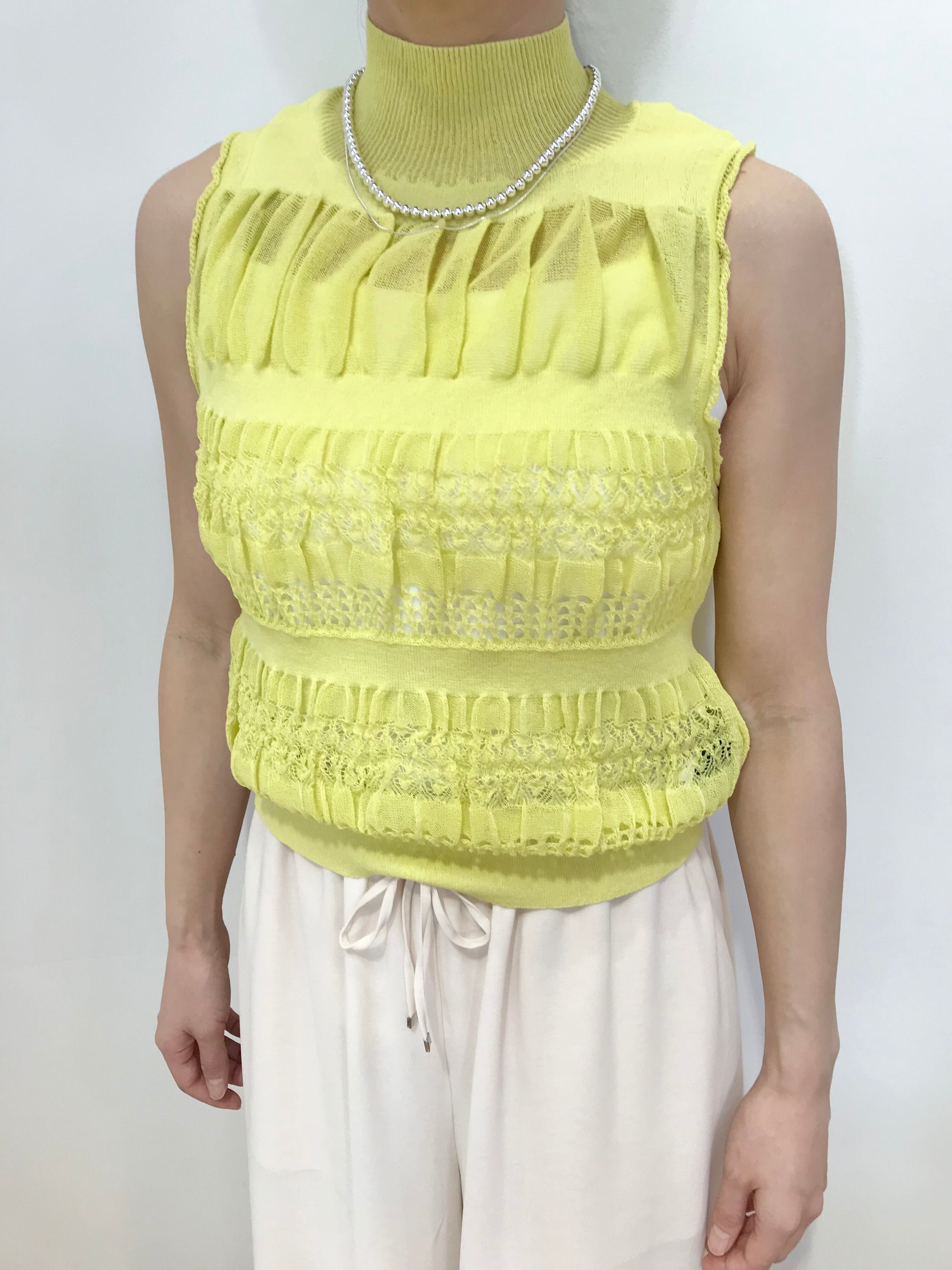 【boussole】シアーボーダーハイネックトップス