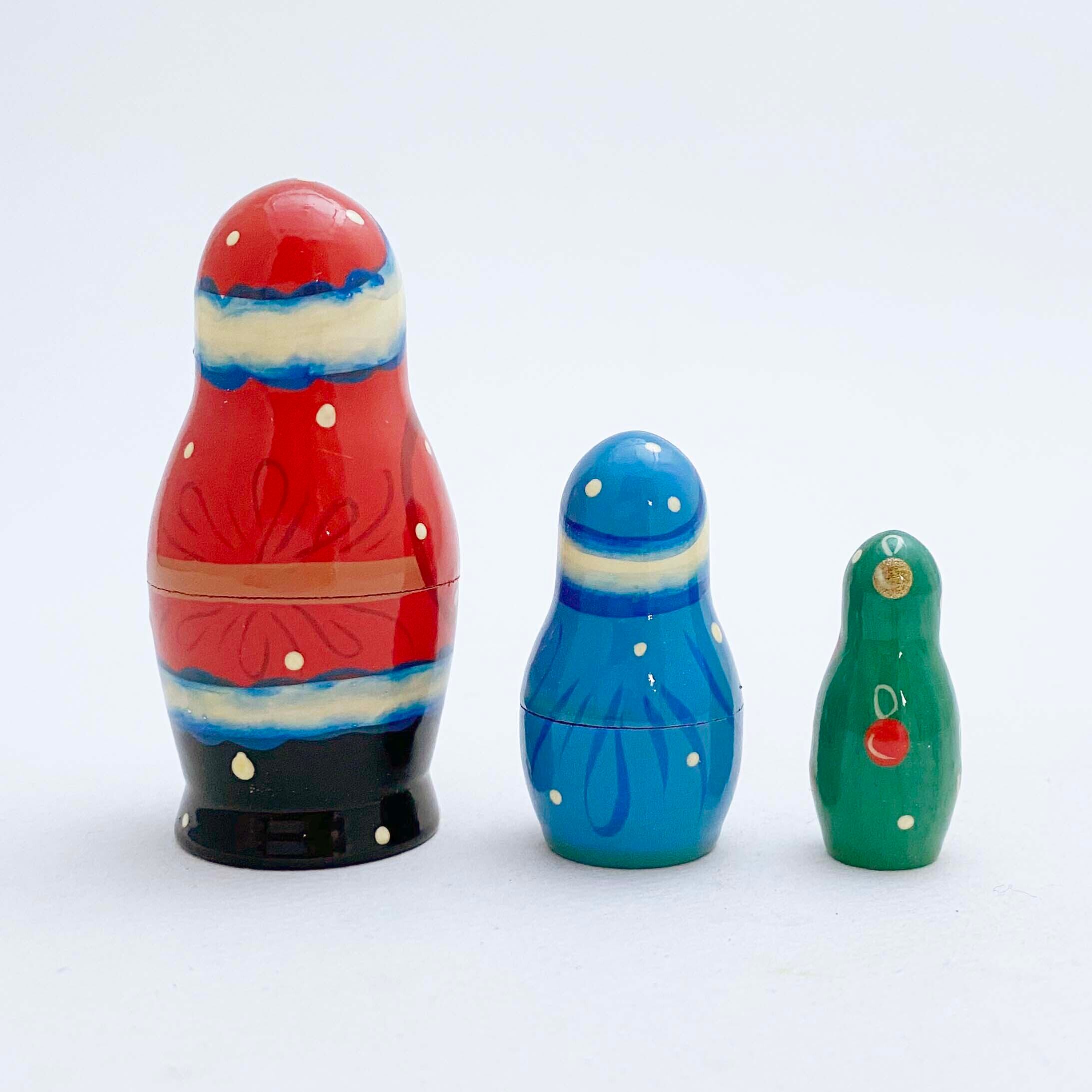 サンタ マトリョーシカ(キーロフ産 / 3個組)