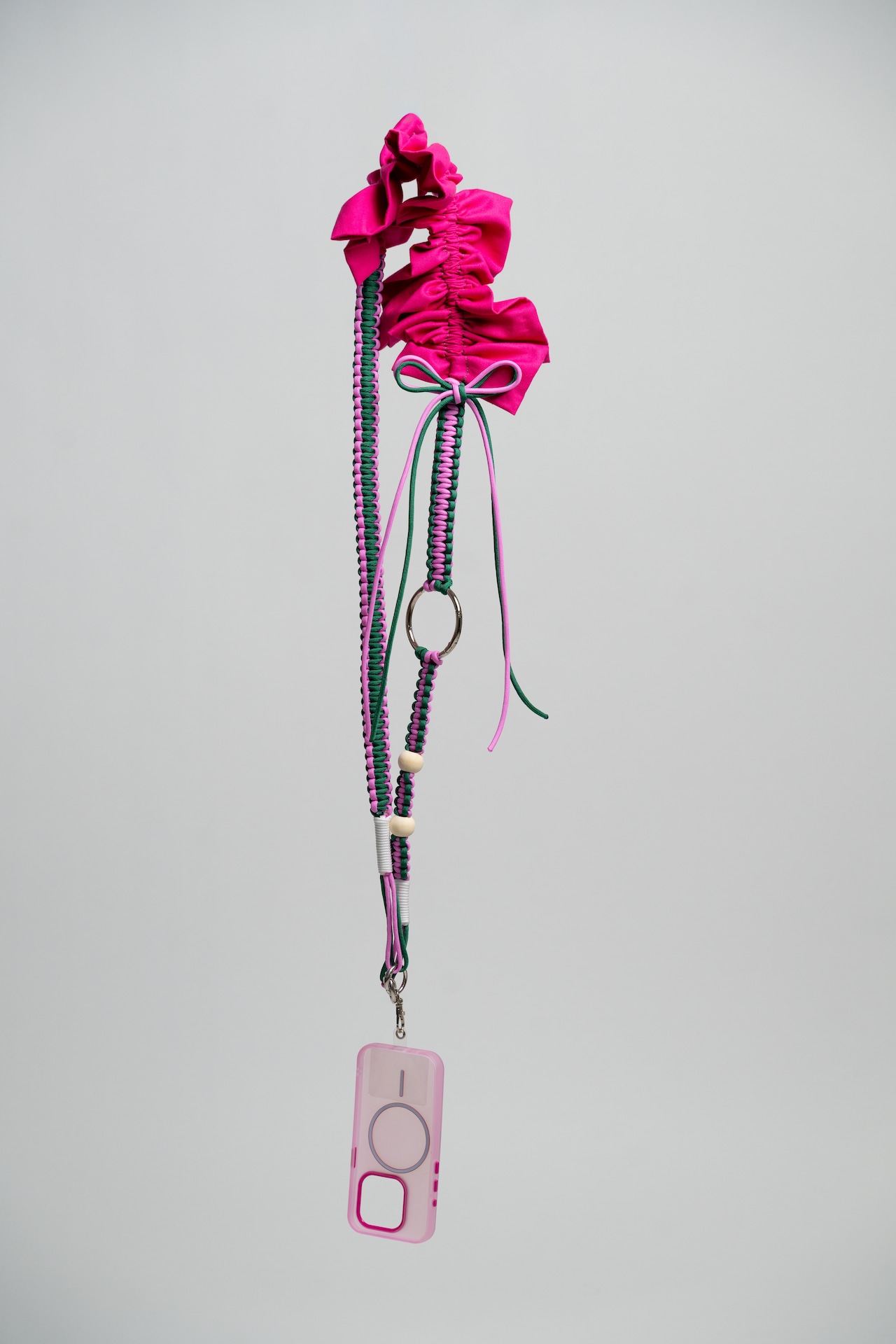 bi-tone frill strap Pink×Green