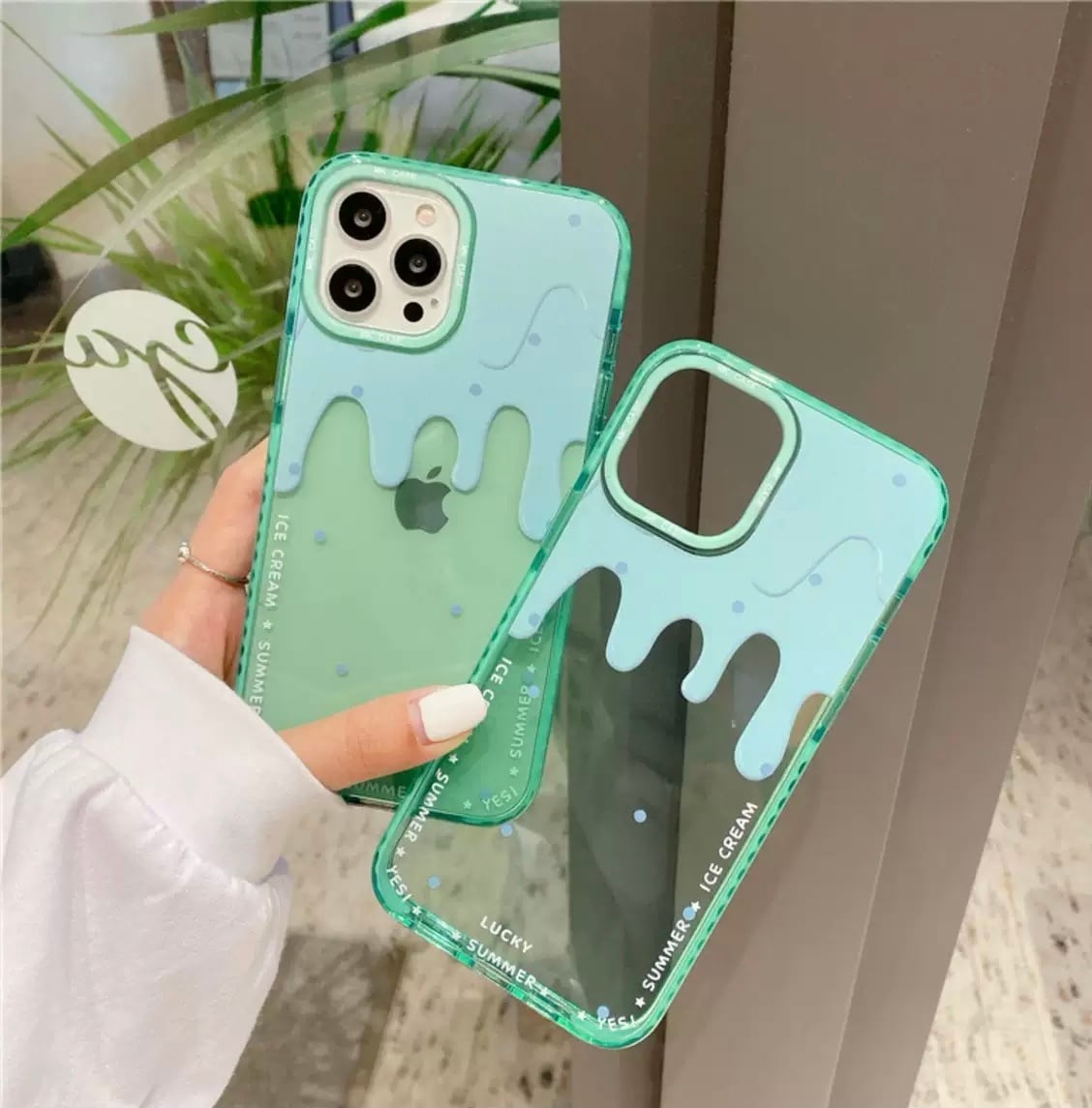 スマホケース   MINTさま専用です.。◦♡‬ KT-0303 アイスクリーム ミントグリーン 半透明 フレッシュ シンプル